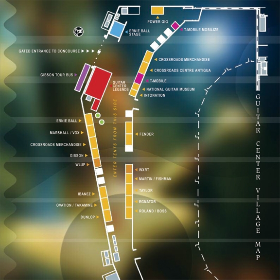 Map of Guitar Center Village at Eric Clapton's 2010 Crossroads Guitar Festival