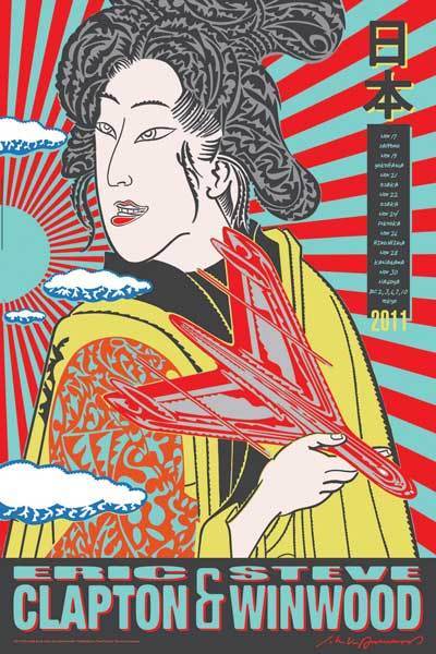Eric Clapton & Steve Winwood 2011 Ltd Ed Japan Tour Poster by Van Hamersveld
