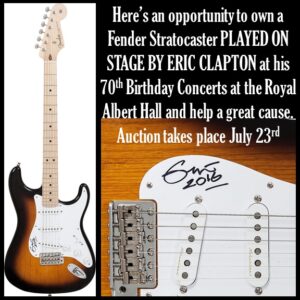 Eric Clapton 2014 Stage Played Autographed Stratocaster Charity Auction